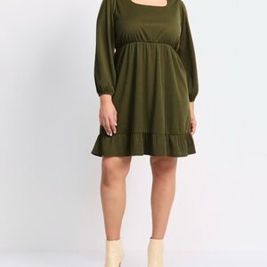 Gilli Long Sleeve Olive Dress
